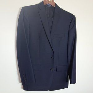 Macy's Ryan Seacrest Distinction 2-Piece Navy Blue Modern Fit Wool Suit 40R 34W